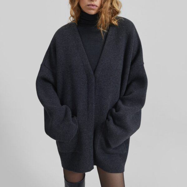 The Frankie Shop Tynset Oversized Cardigan – Charcoal, view 5