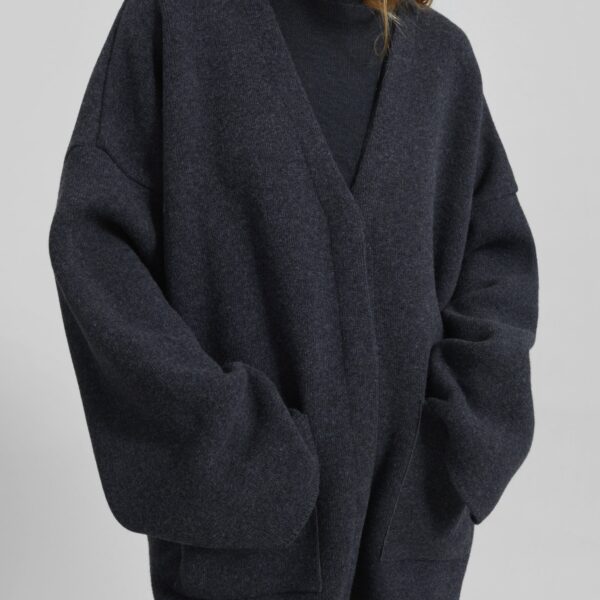 The Frankie Shop Tynset Oversized Cardigan – Charcoal, view 6
