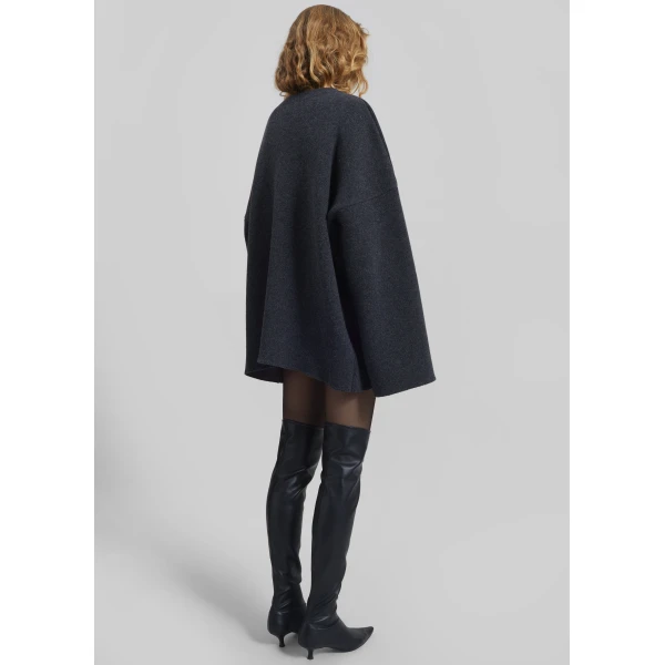 The Frankie Shop Tynset Oversized Cardigan - Charcoal - Oversized Minimalist Knitwear in Blue - Shop at Luxury Shoes 