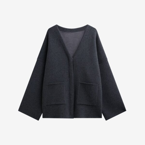 The Frankie Shop Tynset Oversized Cardigan – Charcoal, view 8