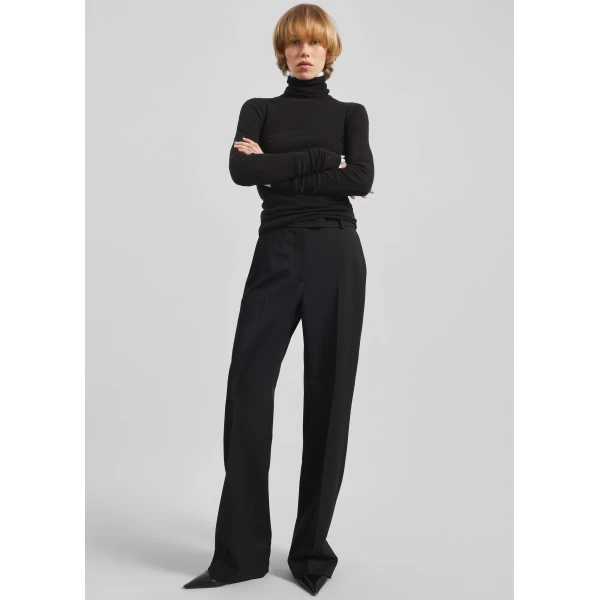 The Frankie Shop Utica Thin Turtleneck Sweater - Black - Oversized Minimalist Knitwear in Black - Shop at Luxury Shoes 