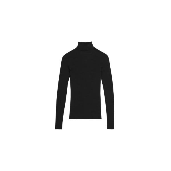 The Frankie Shop Utica Thin Turtleneck Sweater - Black - Oversized Minimalist Knitwear in Black - Shop at Luxury Shoes 