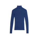 The Frankie Shop Utica Thin Turtleneck Sweater - Blue - Oversized Minimalist Knitwear in Blue - Shop at Luxury Shoes 