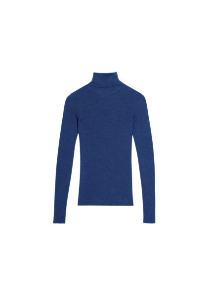 The Frankie Shop Utica Thin Turtleneck Sweater - Blue - Oversized Minimalist Knitwear in Blue - Shop at Luxury Shoes 
