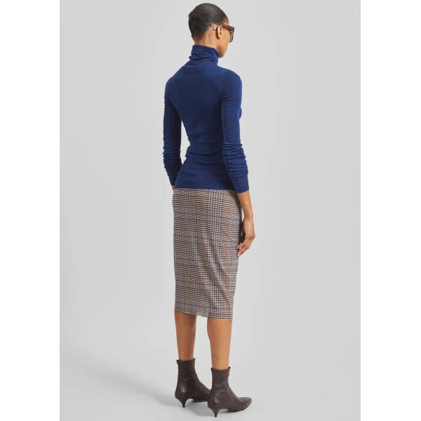 The Frankie Shop Utica Thin Turtleneck Sweater - Blue - Oversized Minimalist Knitwear in Blue - Shop at Luxury Shoes 