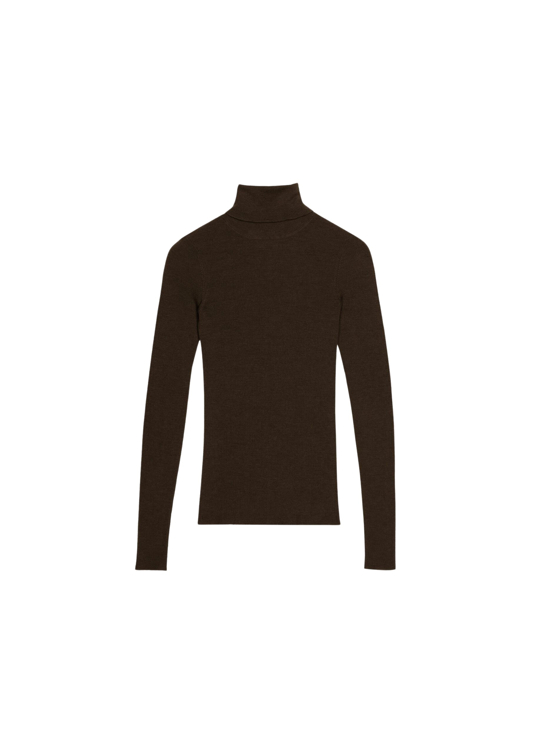The Frankie Shop Utica Thin Turtleneck Sweater - Brown - Oversized Minimalist Knitwear in Brown - Shop at Luxury Shoes 