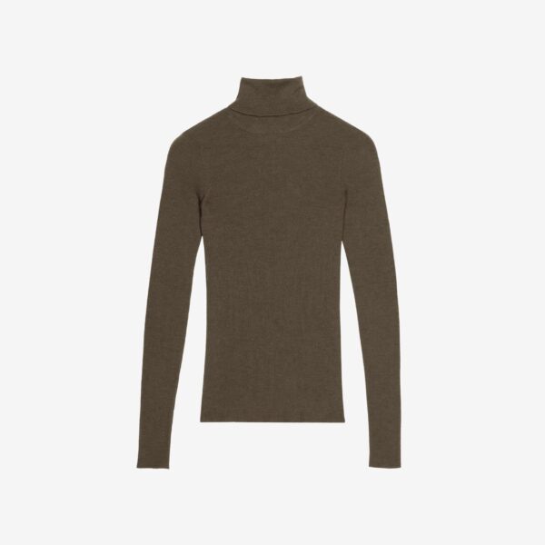 The Frankie Shop Utica Thin Turtleneck Sweater – Olive, view 5