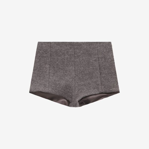 The Frankie Shop Vail Brushed Wool Hot Pants – Grey Melange, view 8