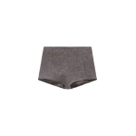 The Frankie Shop Vail Brushed Wool Hot Pants - Grey Melange - Oversized Minimalist Pants in Grey - Shop at Luxury Shoes 