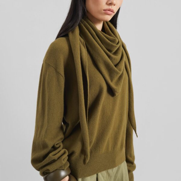 The Frankie Shop Vermont Scarf Sweater – Olive, view 7