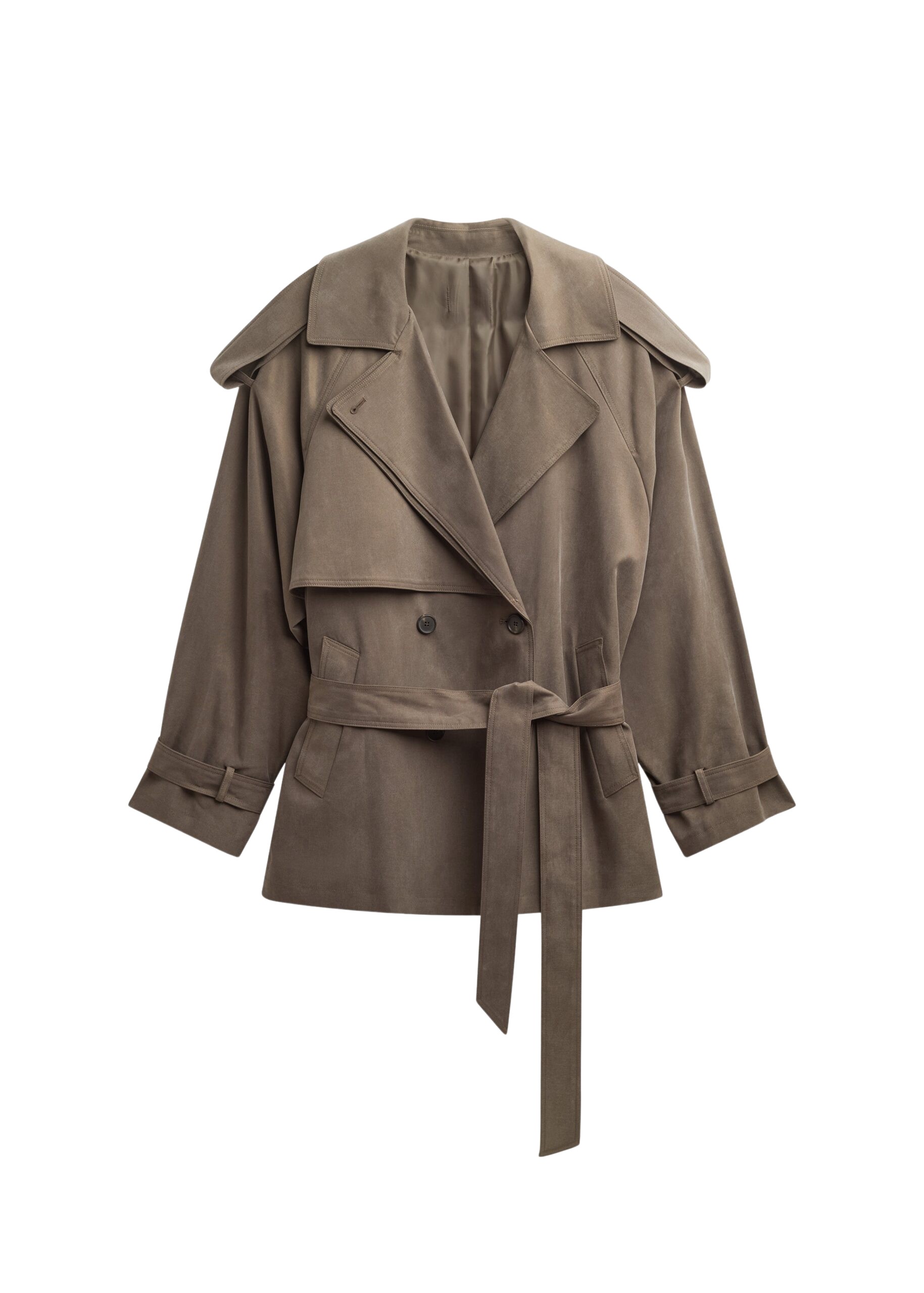 The Frankie Shop Vesoul Short Trench – Brown