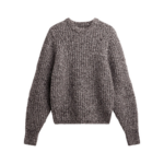 The Frankie Shop Vezia Chunky Knit Sweater - Brown Melange - Oversized Minimalist Knitwear in Brown - Shop at Luxury Shoes 