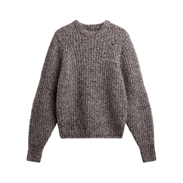 The Frankie Shop Vezia Chunky Knit Sweater – Brown Melange