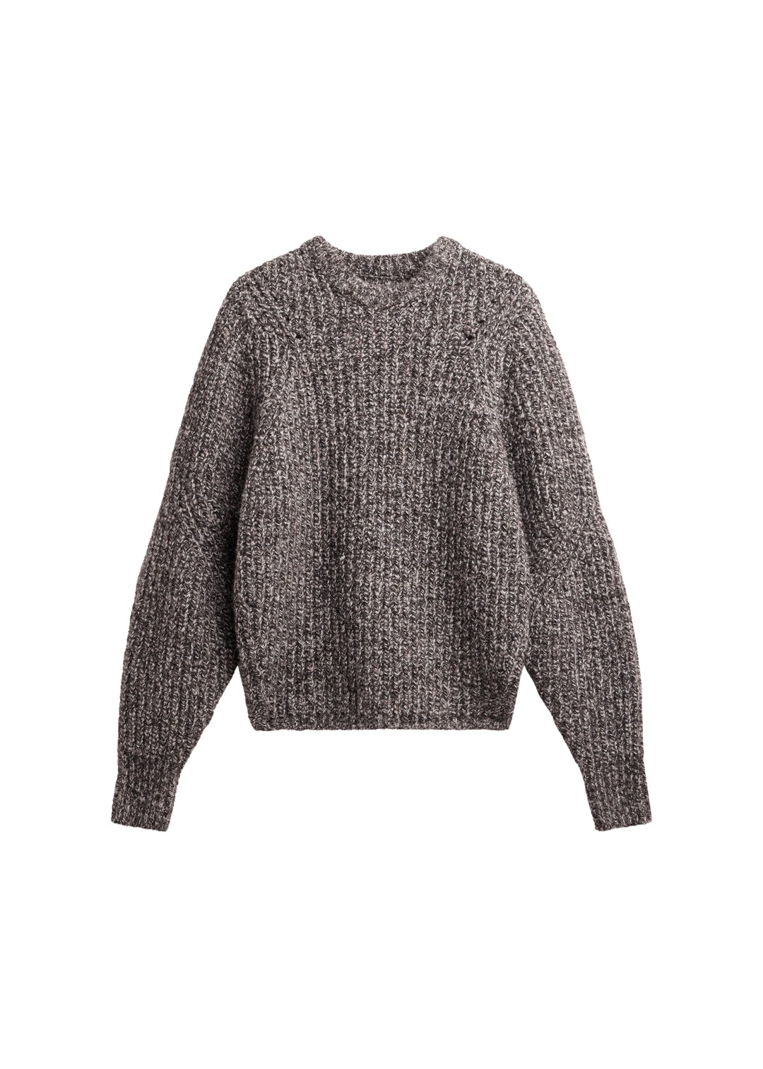 The-Frankie-Shop-Vezia-Chunky-Knit-Sweater-Brown-Melange-coveti-1028289_nobg The Frankie Shop Vezia Chunky Knit Sweater - Brown Melange - Oversized Minimalist Knitwear in Brown - Shop at Luxury Shoes