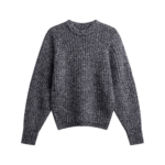 The Frankie Shop Vezia Chunky Knit Sweater - Dark Grey Melange - Oversized Minimalist Knitwear in Grey - Shop at Luxury Shoes 