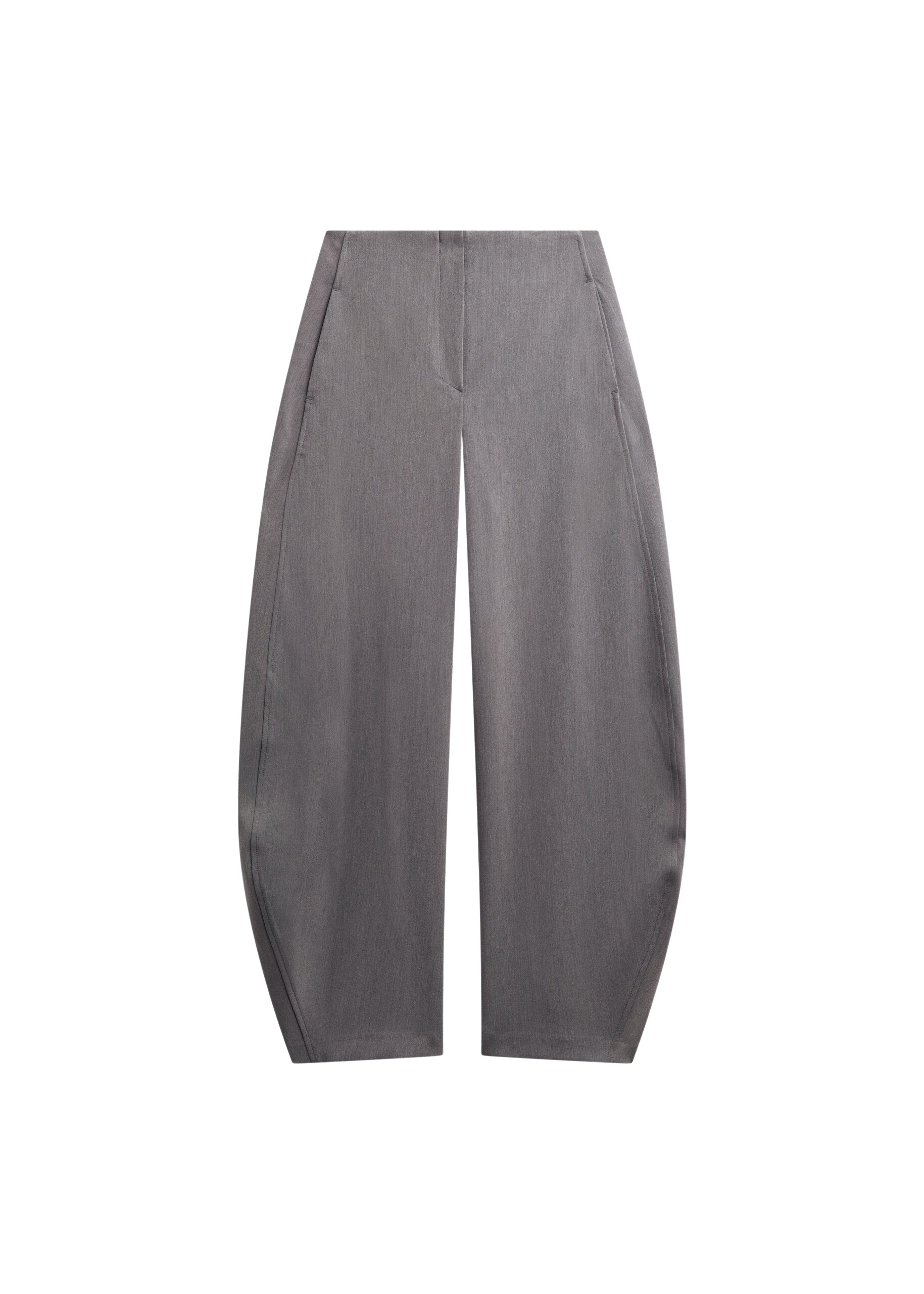 The Frankie Shop Vosges Barrel Leg Pants - Grey - Oversized Minimalist Pants in Grey - Shop at Luxury Shoes 