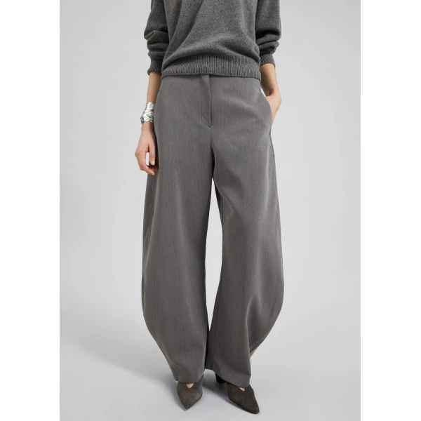 The Frankie Shop Vosges Barrel Leg Pants - Grey - Oversized Minimalist Pants in Grey - Shop at Luxury Shoes 