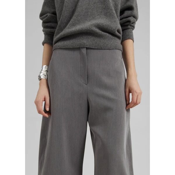 The Frankie Shop Vosges Barrel Leg Pants - Grey - Oversized Minimalist Pants in Grey - Shop at Luxury Shoes 