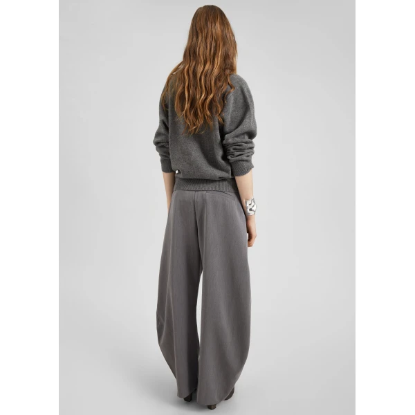 The Frankie Shop Vosges Barrel Leg Pants - Grey - Oversized Minimalist Pants in Grey - Shop at Luxury Shoes 