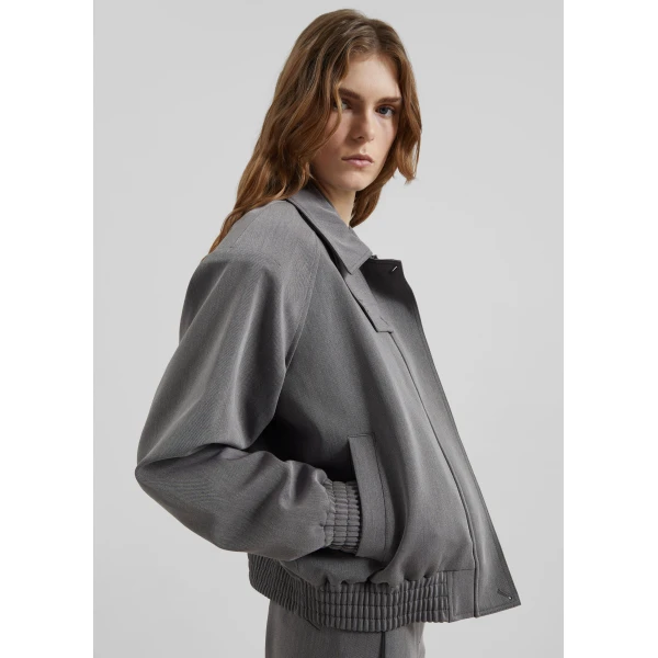 The Frankie Shop Vosges Padded Blouson Jacket - Grey - Oversized Minimalist Jackets in Grey - Shop at Luxury Shoes 