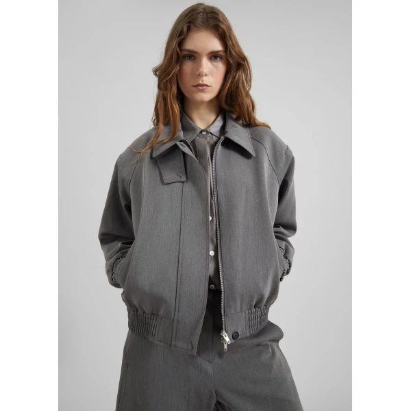The Frankie Shop Vosges Padded Blouson Jacket - Grey - Oversized Minimalist Jackets in Grey - Shop at Luxury Shoes 