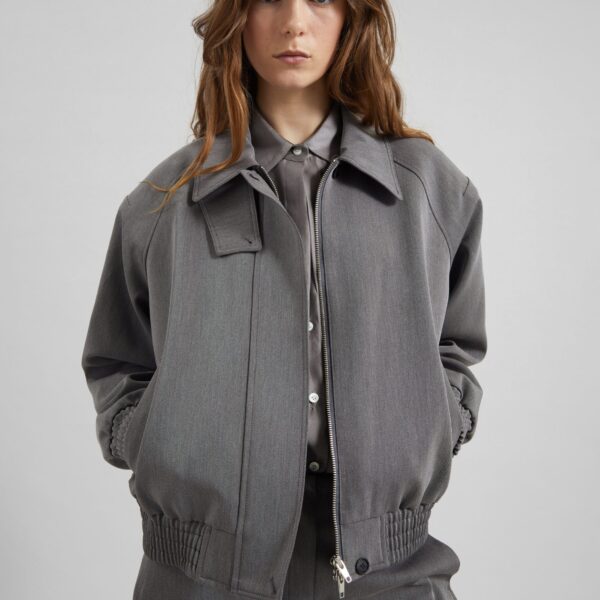 The Frankie Shop Vosges Padded Blouson Jacket – Grey, view 6