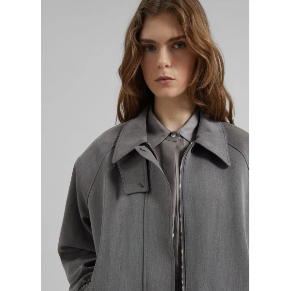 The Frankie Shop Vosges Padded Blouson Jacket - Grey - Oversized Minimalist Jackets in Grey - Shop at Luxury Shoes 