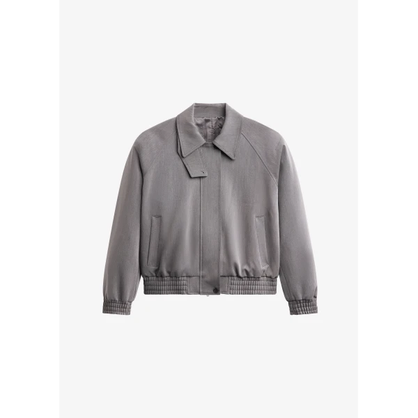 The Frankie Shop Vosges Padded Blouson Jacket - Grey - Oversized Minimalist Jackets in Grey - Shop at Luxury Shoes 