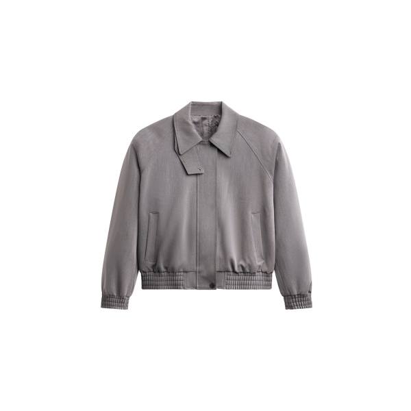 The Frankie Shop Vosges Padded Blouson Jacket - Grey - Oversized Minimalist Jackets in Grey - Shop at Luxury Shoes 