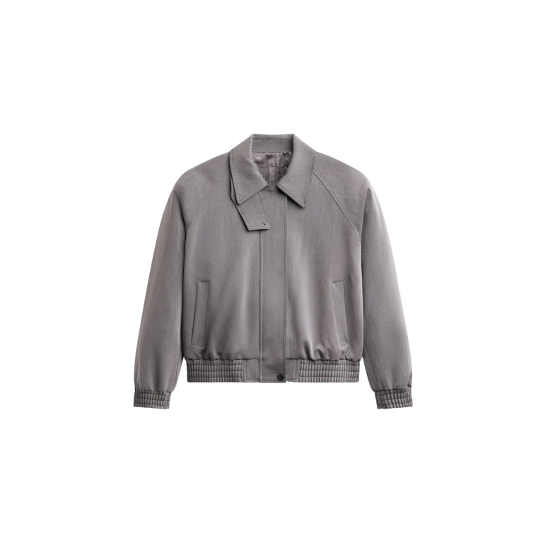 The Frankie Shop Vosges Padded Blouson Jacket - Grey - Oversized Minimalist Jackets in Grey - Shop at Luxury Shoes 