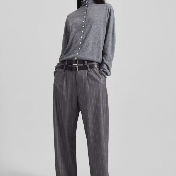 The Frankie Shop Vradal High Neck Cardigan – Grey, view 3