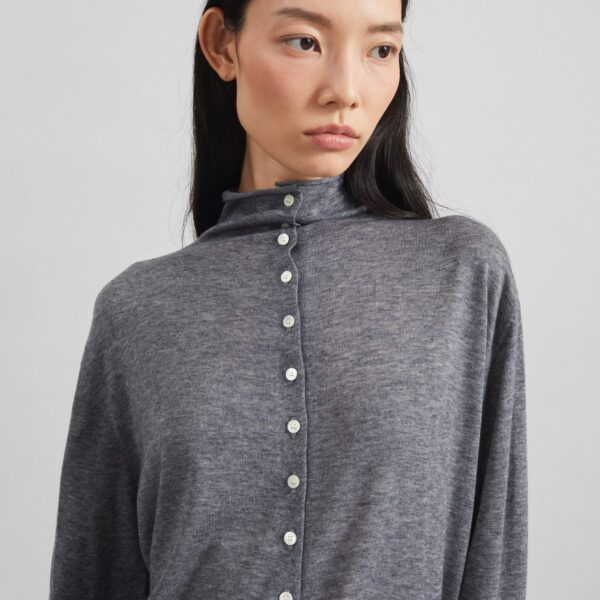 The Frankie Shop Vradal High Neck Cardigan – Grey, view 4