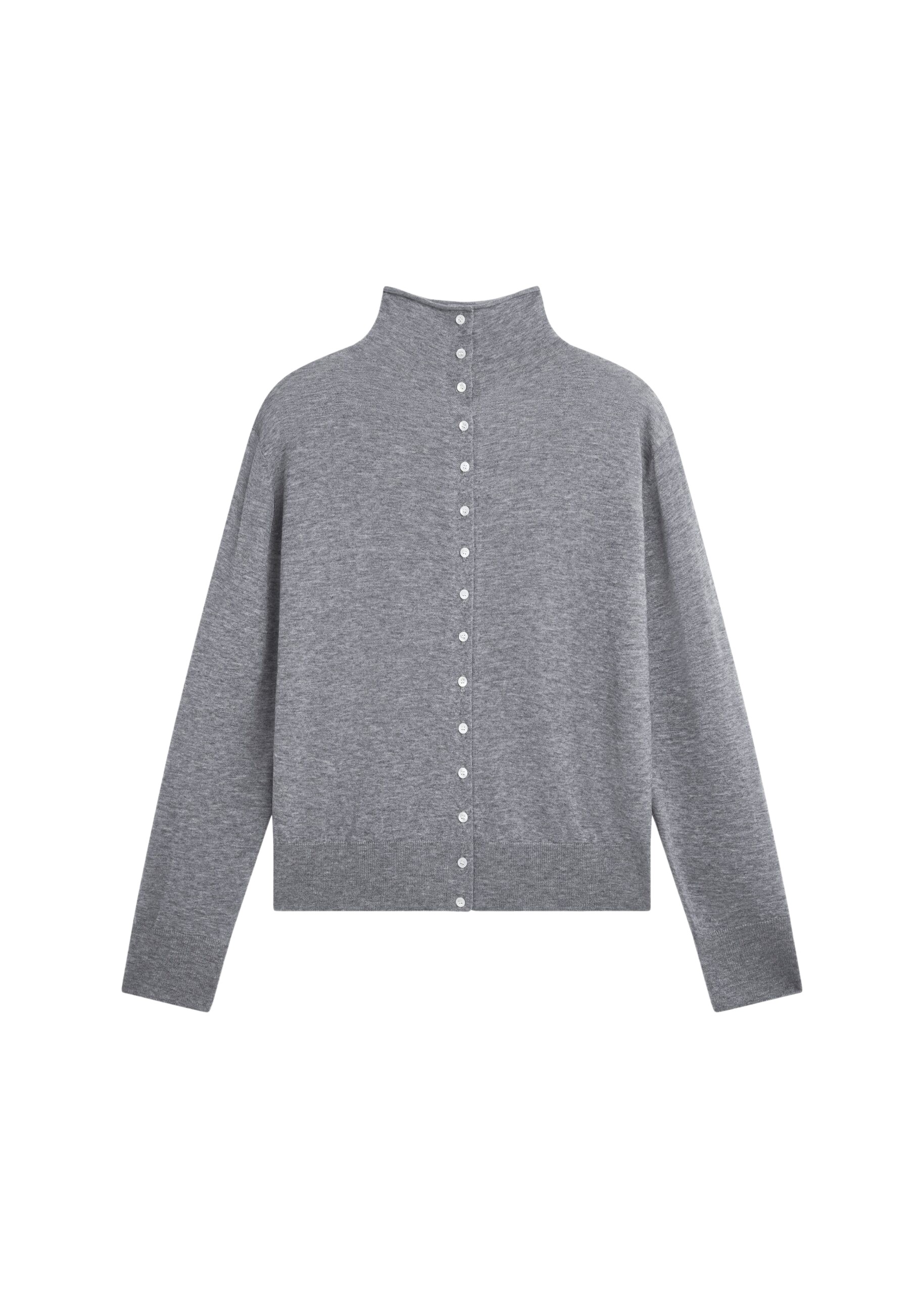 The Frankie Shop Vradal High Neck Cardigan – Grey