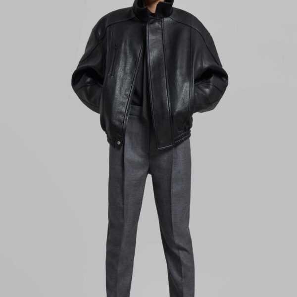 The Frankie Shop Zion Quilted Bomber Jacket – Black, view 4