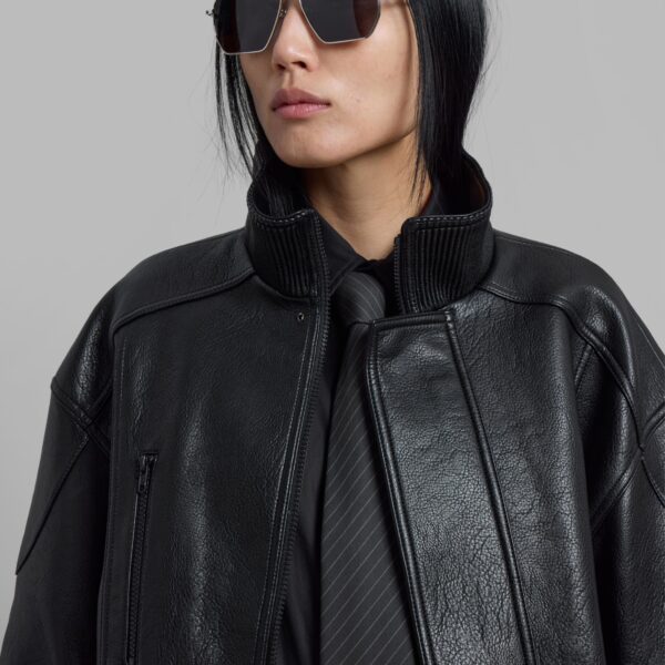The Frankie Shop Zion Quilted Bomber Jacket – Black, view 5
