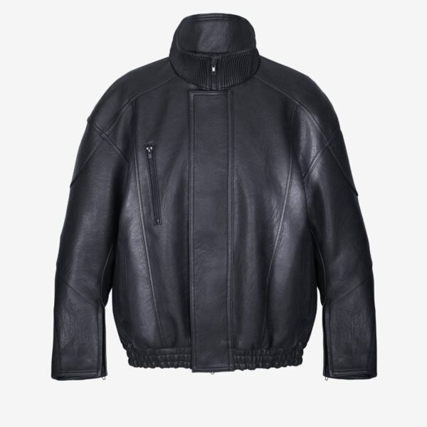 The Frankie Shop Zion Quilted Bomber Jacket – Black, view 8