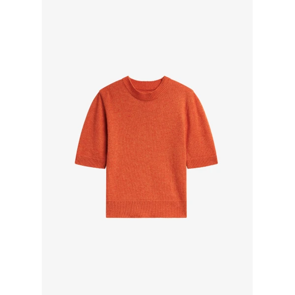 The Frankie Shop Zoersel Knit Top - Orange - Oversized Minimalist Tops in Orange - Shop at Luxury Shoes 