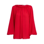 Safiyaa Tilde Top in Azalea Red - Safiyaa Tops - Heavy Crepe Cape Gown - Shop at Luxury Shoes 