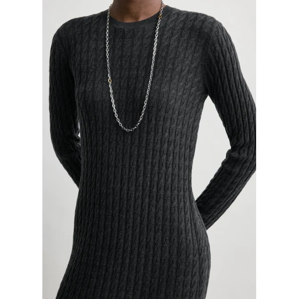 Cable knit dress charcoal - Image 5
