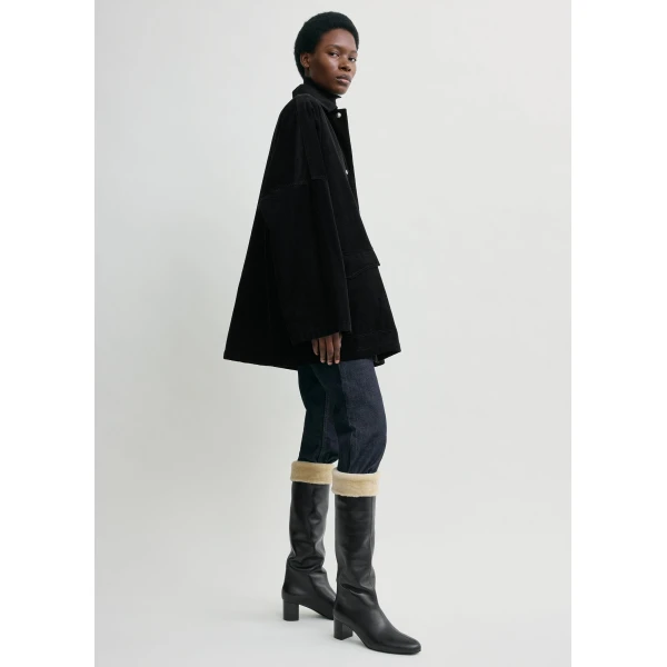 Cord overshirt jacket black - Image 3