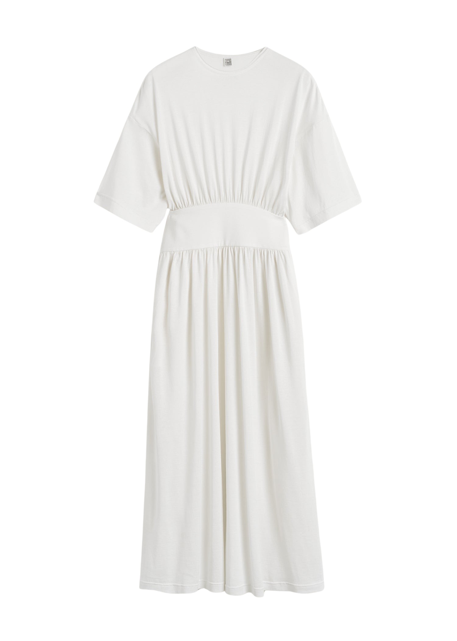 Toteme Cotton silk tee dress off-white