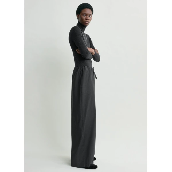 Drawstring dinner trousers charcoal melange - Image 3