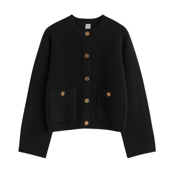 Toteme Hammered button cardigan black