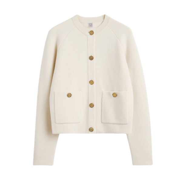 Toteme Hammered button cardigan milk