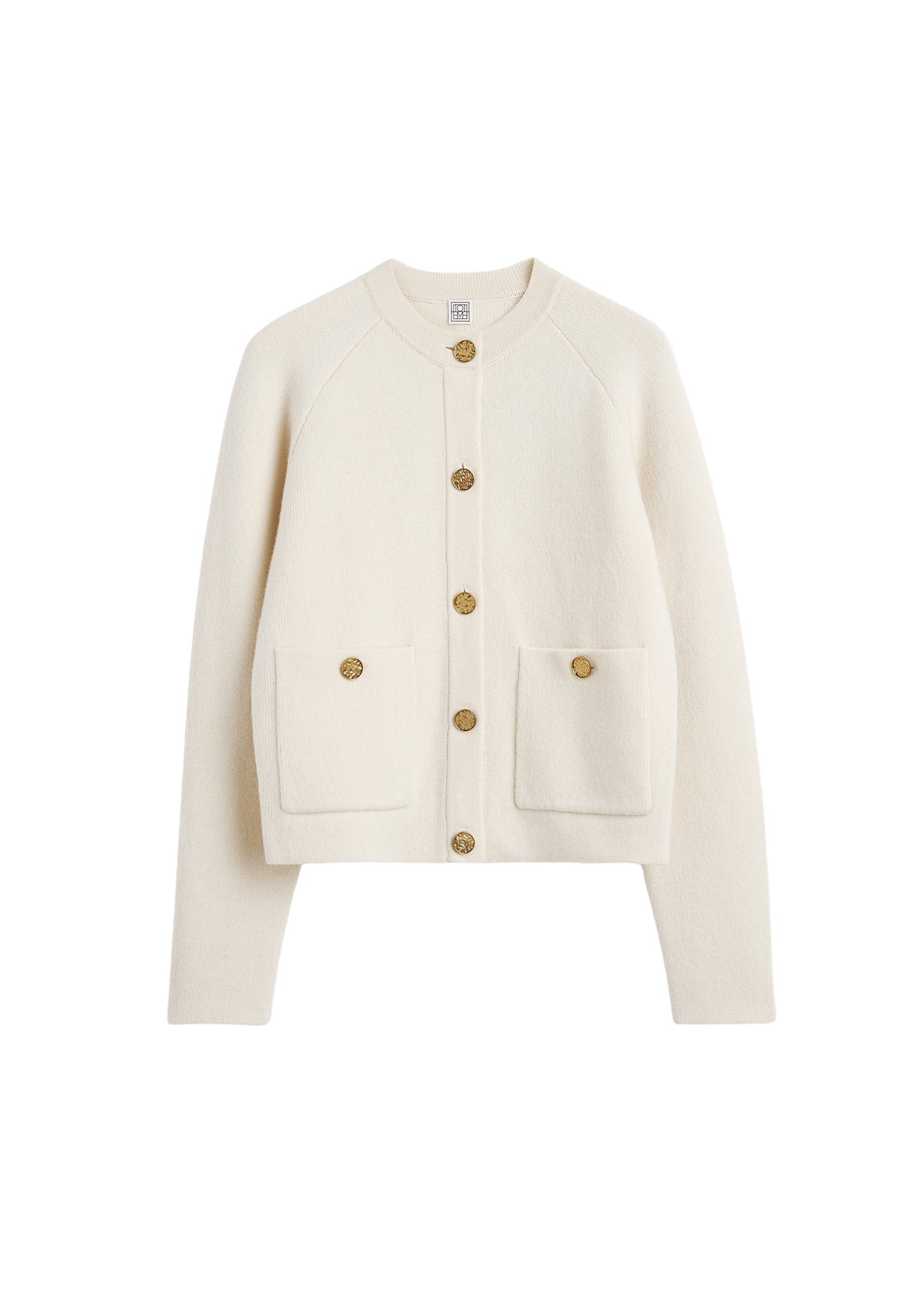 Toteme-Hammered-button-cardigan-milk85013_nobg Toteme Knitwear with minimalist design at Luxury Shoes