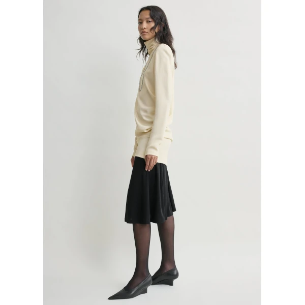High-neck twist blouse ecru - Image 3