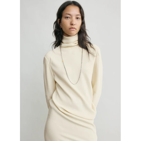 High-neck twist blouse ecru - Image 5