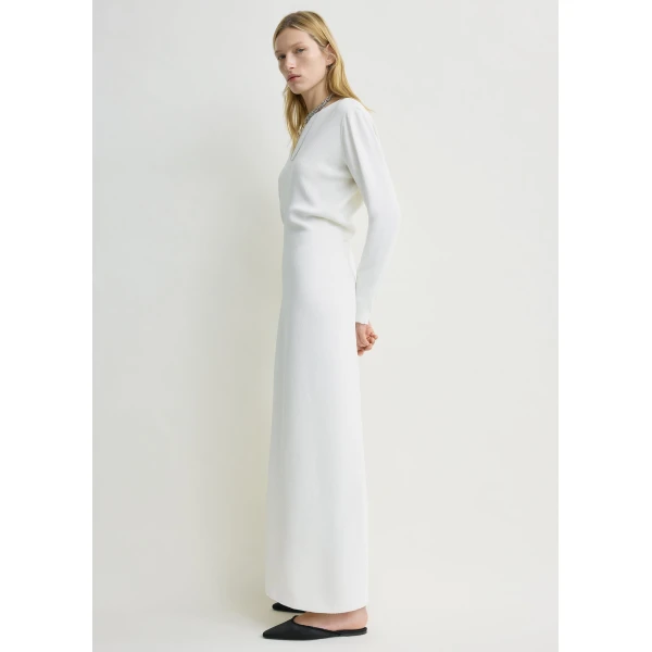 Long-sleeve slouch waist dress macadamia - Image 3
