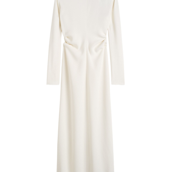 Toteme Long-sleeve slouch waist dress macadamia