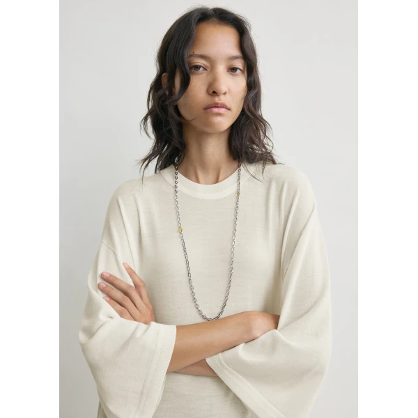 Merino knit tee dress ecru - Image 5